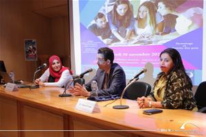 De gauche à droite : Mme. Mirna Komayha, Entraîneur international, M. David Sadoulet, le Conseiller de coopération et d'Actions Culturelle et le Directeur de l'Institut Français d'Egypte et Dr Marwa El Sahn, Directrice du Centre d'Activités Francophones