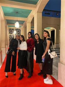 Les lauréates de l'atelier lors de la cérémonie de l'inauguration du festival