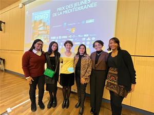 Les lauréates lors de la projection des films et le débat avec les autres lycéens