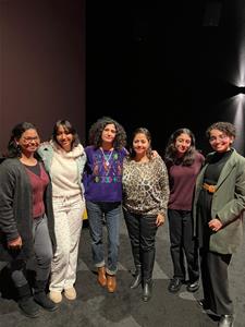 Les lauréates avec la réalisatrice lors de la projection des films