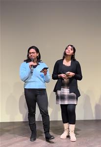  Les lauréates lors de la projection des films et le débat avec les autres lycéens