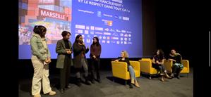 Les lauréates lors du débat avec les réalisateurs des films