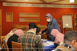 Les participants de l'atelier avec Heba Elghetany, L'animatrice de l'atelier