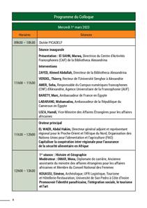 Le programme du colloque