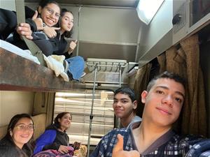 Les lauréats au train vers Assouan