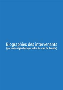 Biographie des intervenants 