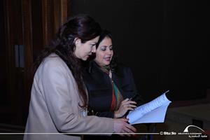 De gauche à droite : Madame Lina Blin, Consule Générale de France à Alexandrie et Dr Marwa El Sahn, Directrice du Centre d'Activités Francophones (CAF) 