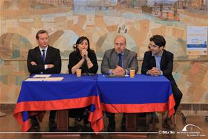 Stéphane Brena – Directeur de l’Ecole de Droit de la Sorbonne au Caire, Houssam Gamal ElDin – Avocat  et enseignant en droit et Marwa El Sahn, directrice du Centre d'Activités Francophones (CAF)