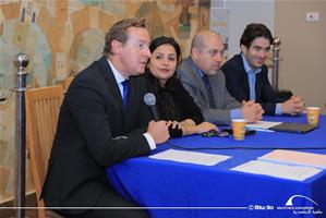 Stéphane Brena – Directeur de l’Ecole de Droit de la Sorbonne au Caire, Houssam Gamal ElDin – Avocat  et enseignant en droit et Marwa El Sahn, directrice du Centre d'Activités Francophones (CAF)