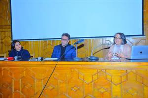 Pendant le debat avec Dr Marwa El sahn, la directrice du CAF et les réalisateurs