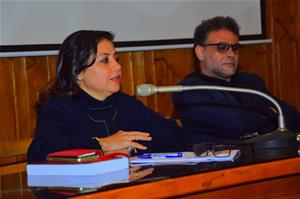 Dr Marwa El Sahn, La directrice du CAF pendant le debat entre les réalisateurs et les lauréats