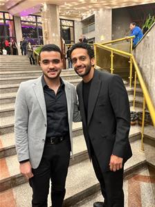 Les lauréats de l'atelier avec l'acteur M. Mohamed Hatem