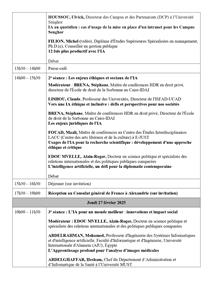 Le programme du colloque