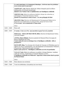 Le programme du colloque