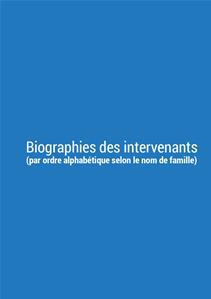 Biographie des intervenants