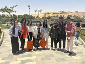 Les lauréats de l'atelier avec Dr Marwa El Sahn, La directrice du CAF