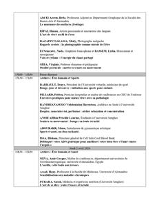 Programme du colloque