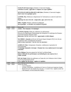 Programme du colloque