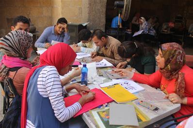 منتدى الشباب للإبداع السابع - "الفنون البصرية: ورشة الطباعة البارزة (الحفر والطباعة على اللينوليوم)"