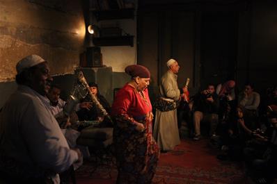 Participants attending one of the shows hosted by Egyptian Center for Culture & Arts (Makan)