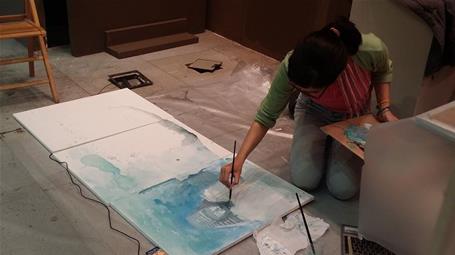 The final workshop (the implementation of the art projects) - Photo by Ibrahim El-Feky