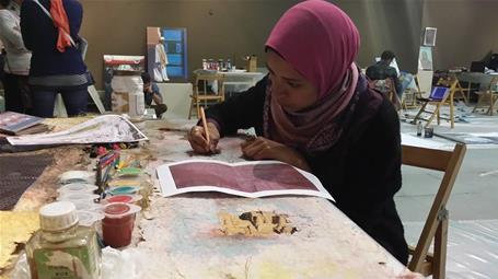 The final workshop (the implementation of the art projects) - Photo by Ibrahim El-Feky