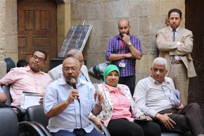 من ورشة عمل "تساؤلات حول الحراك الثقافي في مصر"، المنعقدة ببيت السناري بالقاهرة