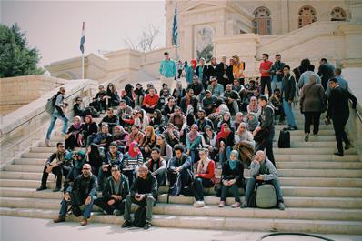During the visit to the Religions Complex in Old Cairo